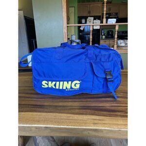 Vintage 1980s Skiing Magazine Blue Over The Shoulder Duffle Bag
